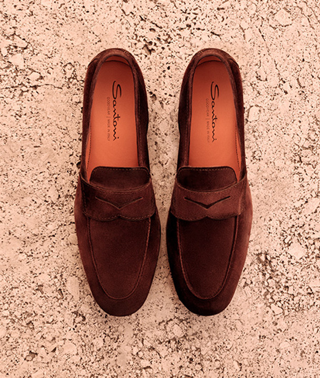 Santoni 18837 S26 slip-on shoe in brown
