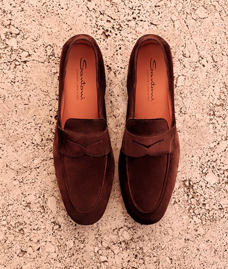 Santoni 18837 S26 slip-on shoe in brown