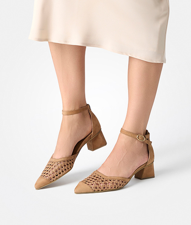 Paul Green 3856-009 Peeptoes & Slingpumps in braun