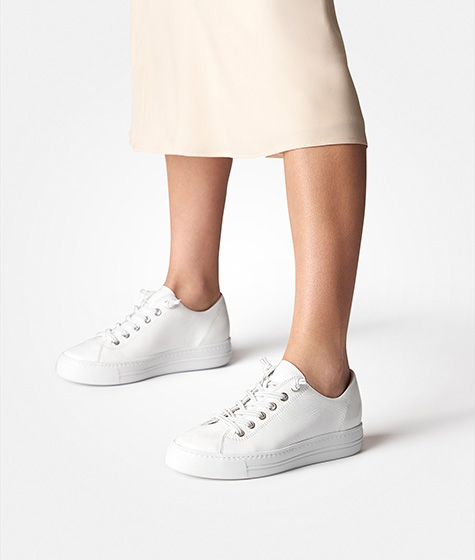 スニーカー New Court Sneaker in White/Black/Green Leather Paul Green 4081-011 Sneakers in white buy online