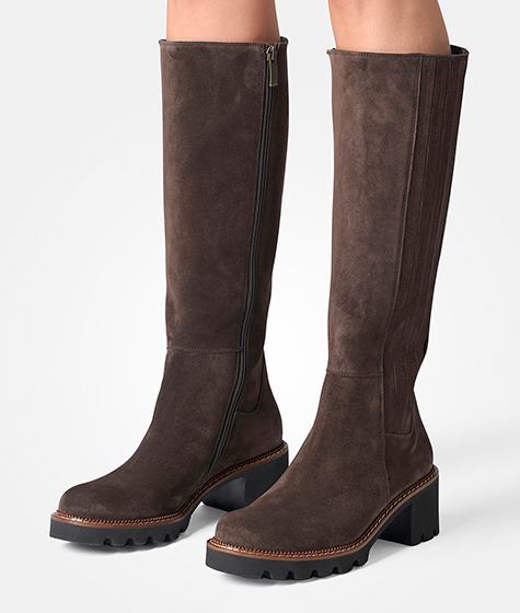 【PORTERNA】Ruen suede boots Women's Roxie Lane Mid Chelsea Boots - Light Beige Nubuck