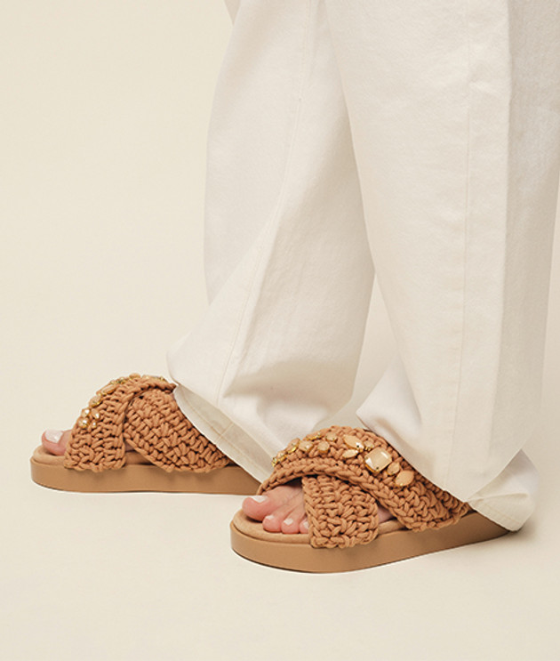 INUIKII 1004.003.0073.171 WOVEN STONES Sandaletten in braun