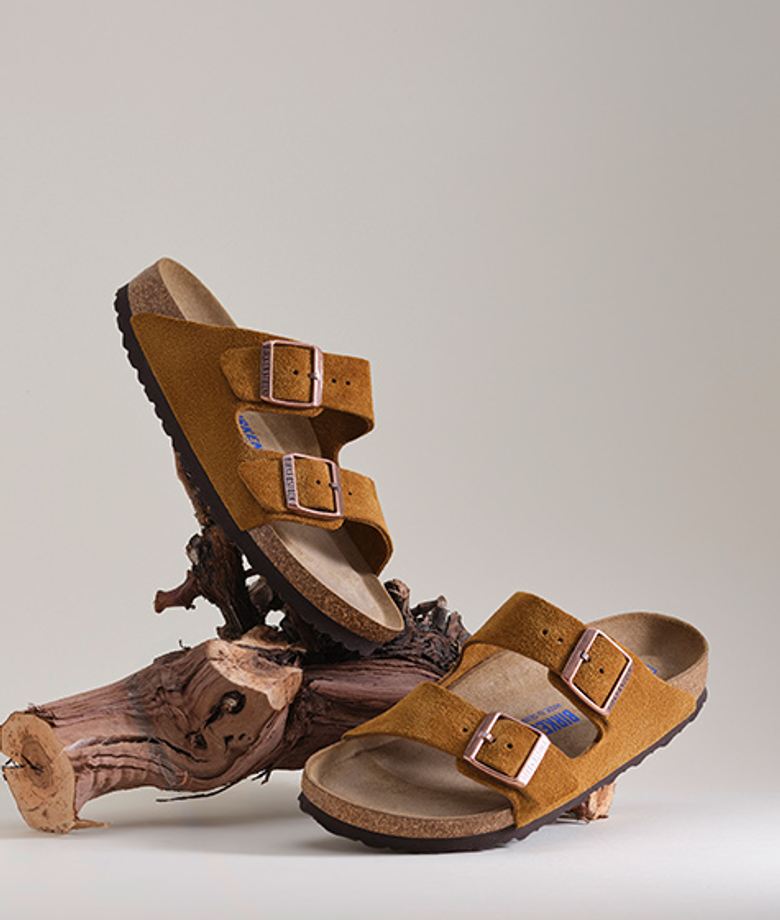 Birkenstock 1009527 ARIZONA SFB NUBUCK LEATHER SUEDE slippers in brown