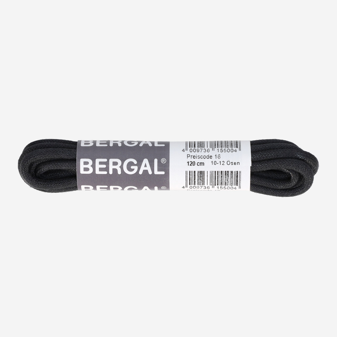 Bergal round thick waxed black - Black - Front view