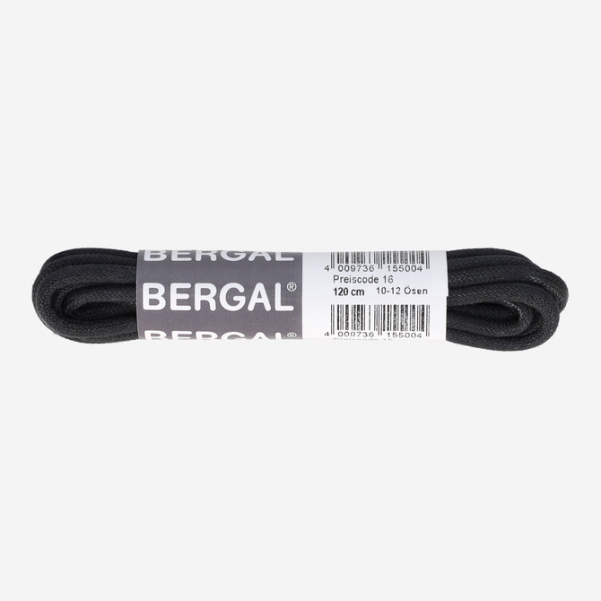 Bergal round thick waxed black - Black - Front view