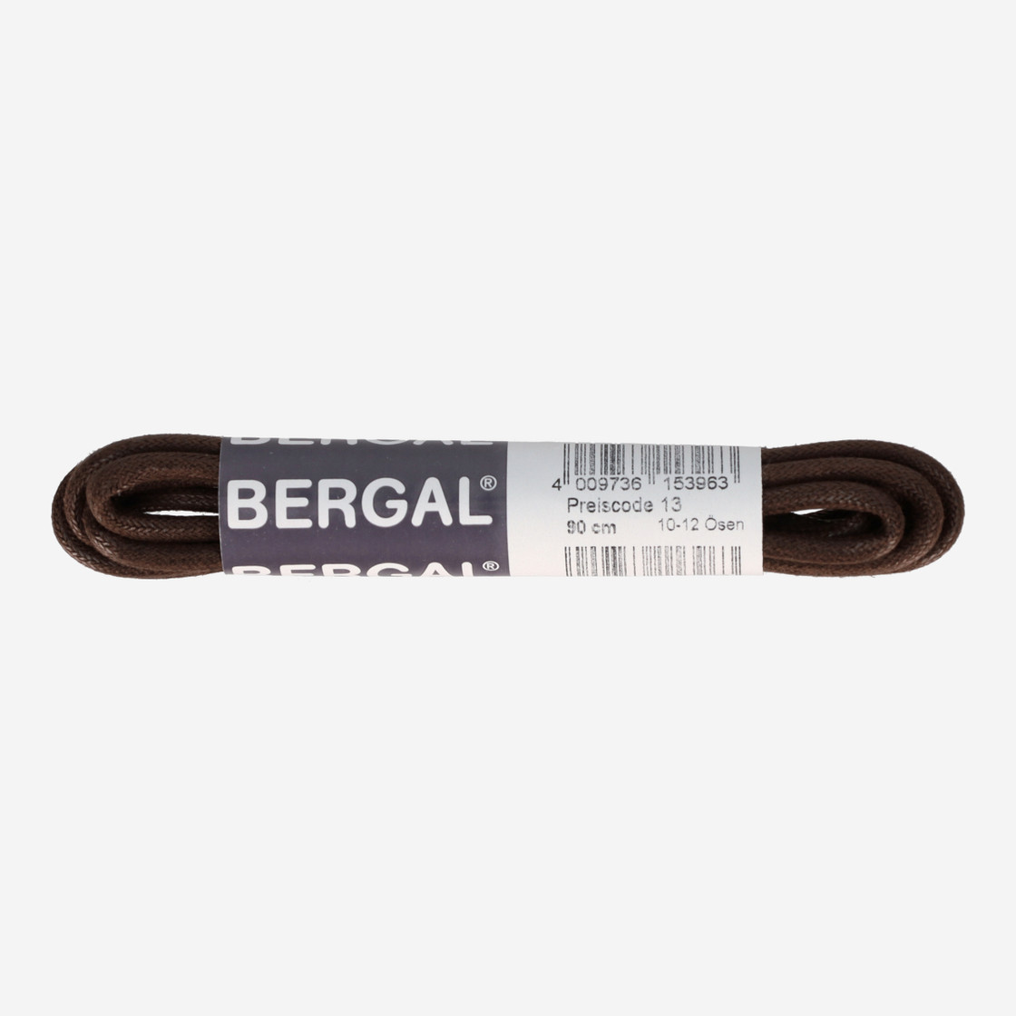 Bergal Round thick waxed dark brown - Dark brown - Front view
