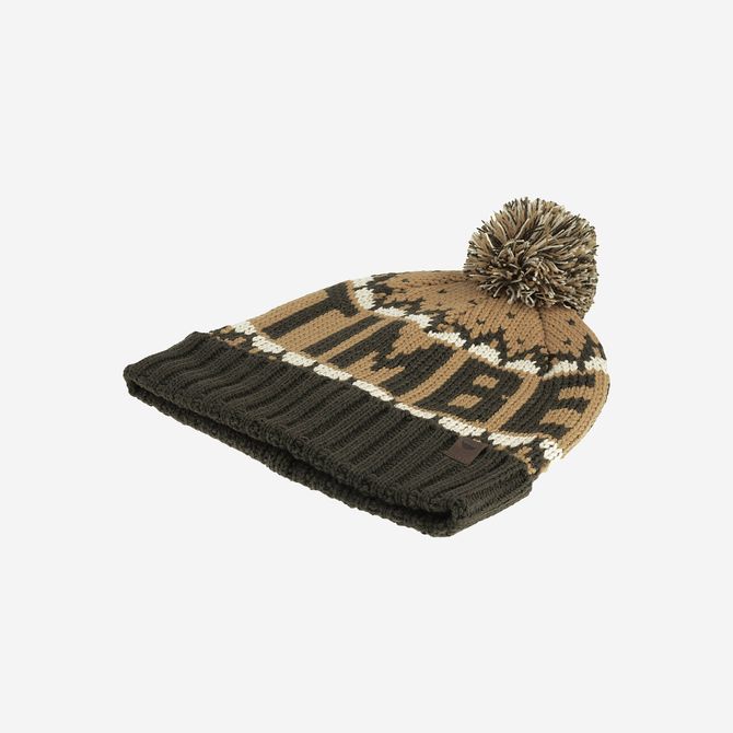 Timberland MARLED LOGO BEANIE WITH POM - Yellow - Rear View