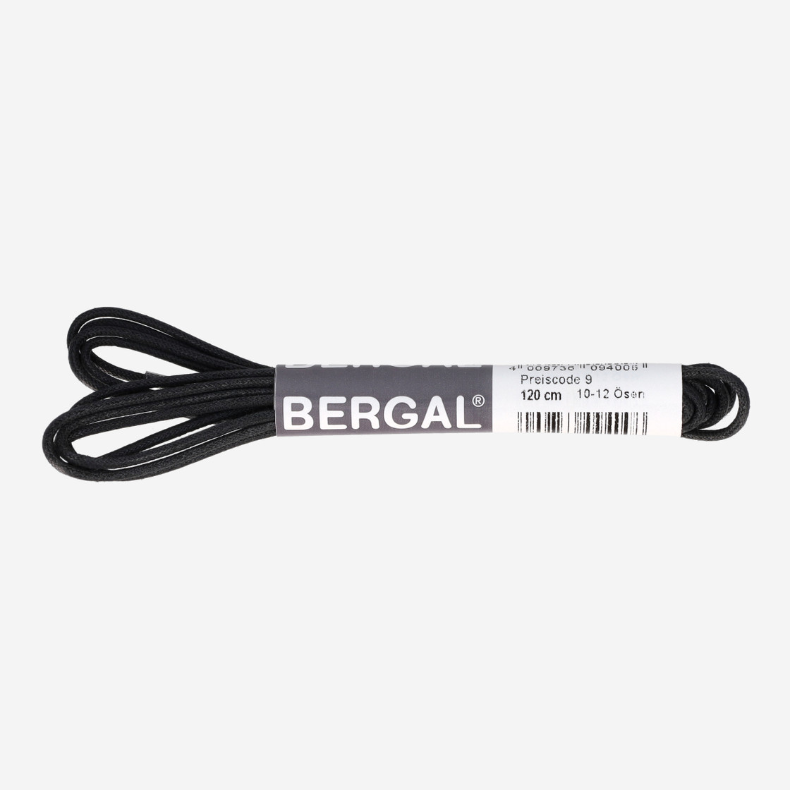 Bergal round laces thin waxed - Black - Back view