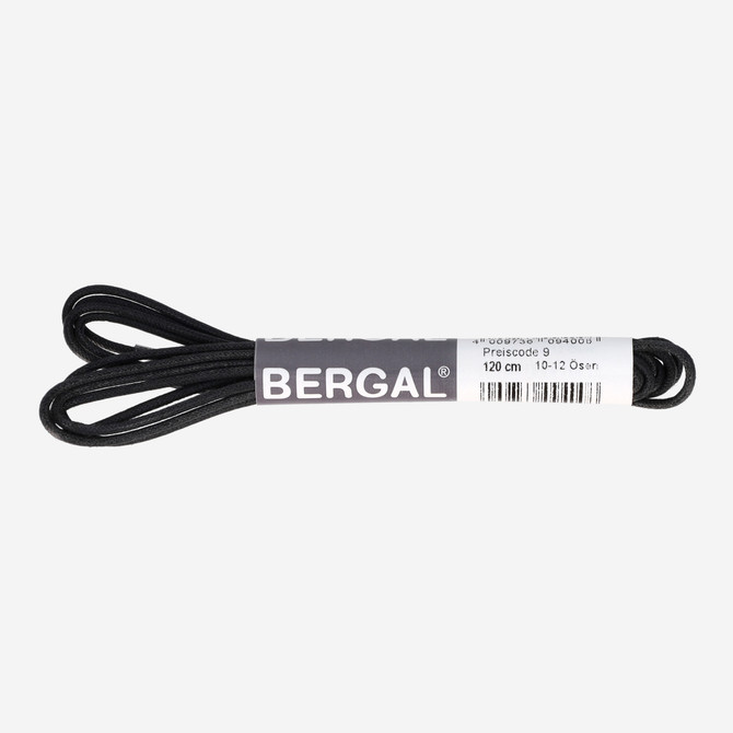 Bergal round laces thin waxed - Black - Back view