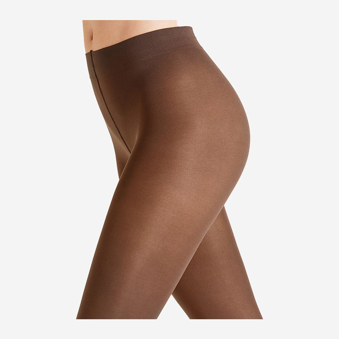 Fine stockings silk gloss TI - Brown, light - side view