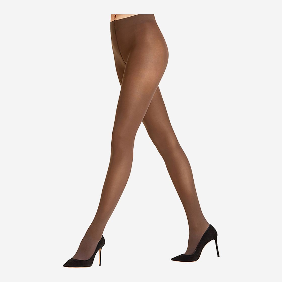 Fine stockings silk gloss TI - Brown, light - sole