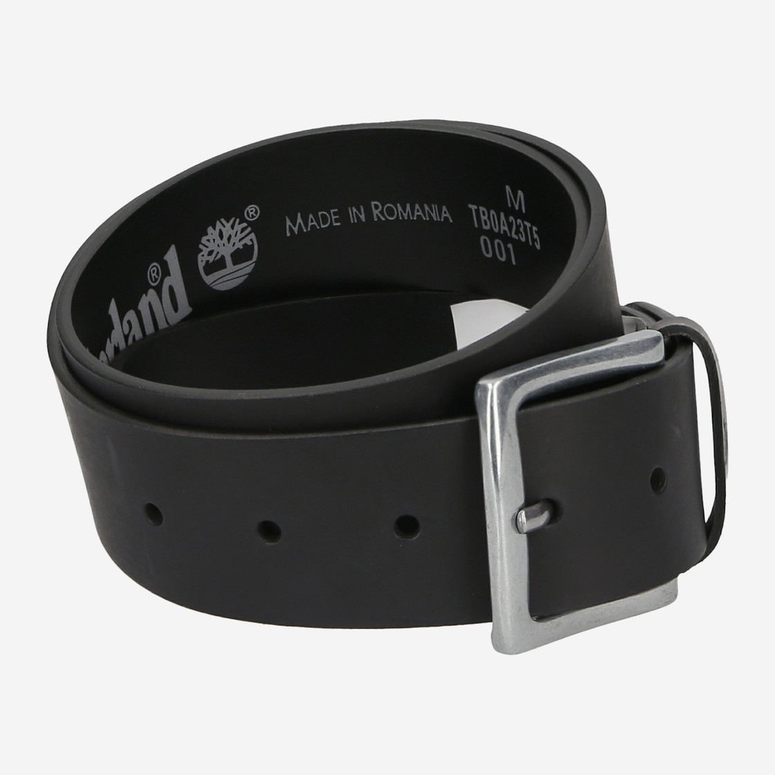 Timberland Casual Leather Man Belt - Black - Rear View