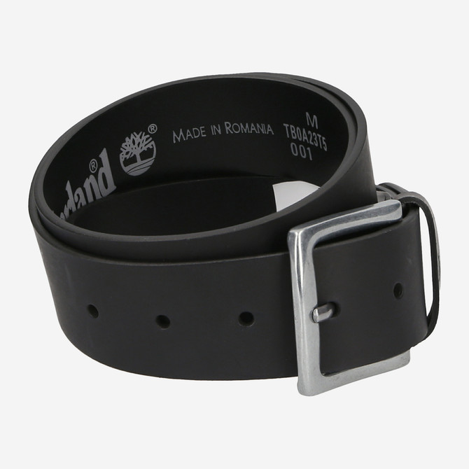 Timberland Casual Leather Man Belt - Black - Rear View