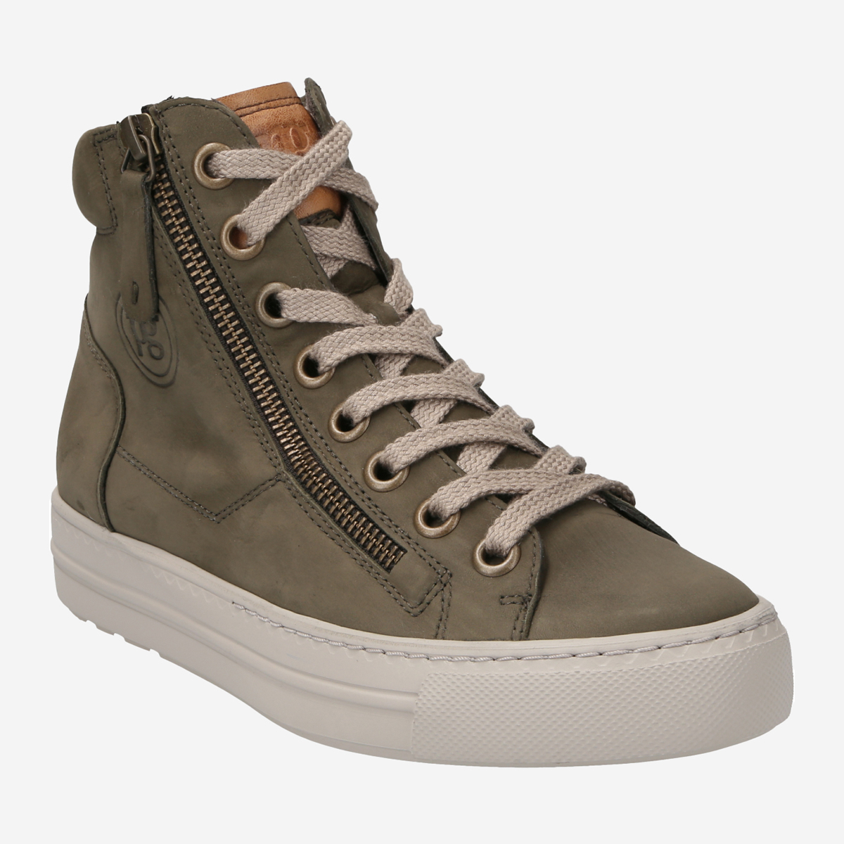 PAUL GREEN HIGH-TOP-SNEAKER BOOTS STIEFELETTEN ANTIK-ECHTLEDER NEU NP 149€ EU outlet 36 / 36,5 / 37 UK 3,5 taupe olivgrau graubraun khaki camel hellbraun