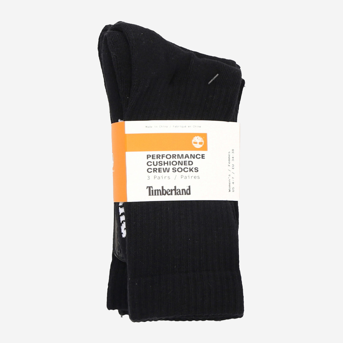 Timberland A1XKA 001 Set of 3 Women's Sock - Black - Back View