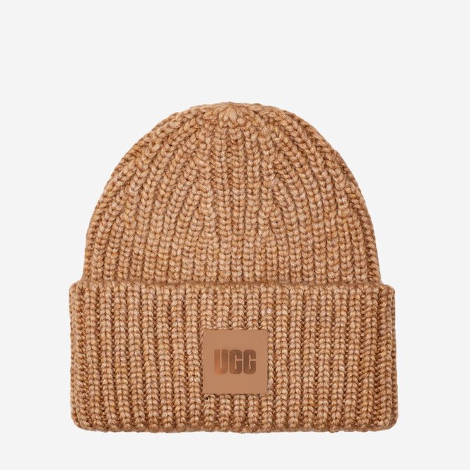 UGG australia CHUNKY RIB BEANIE - Brown - Front View