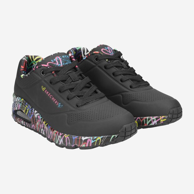 Skechers 155506 Uno Loving Love - Black - Side View