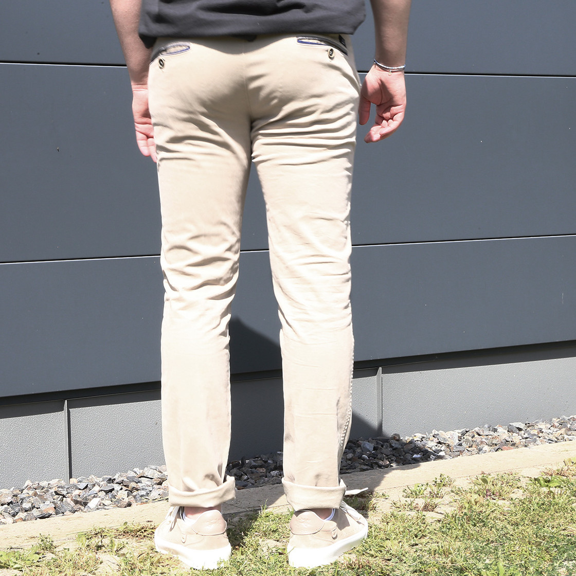 Mason's chino pants MBE130 - Beige - Back view