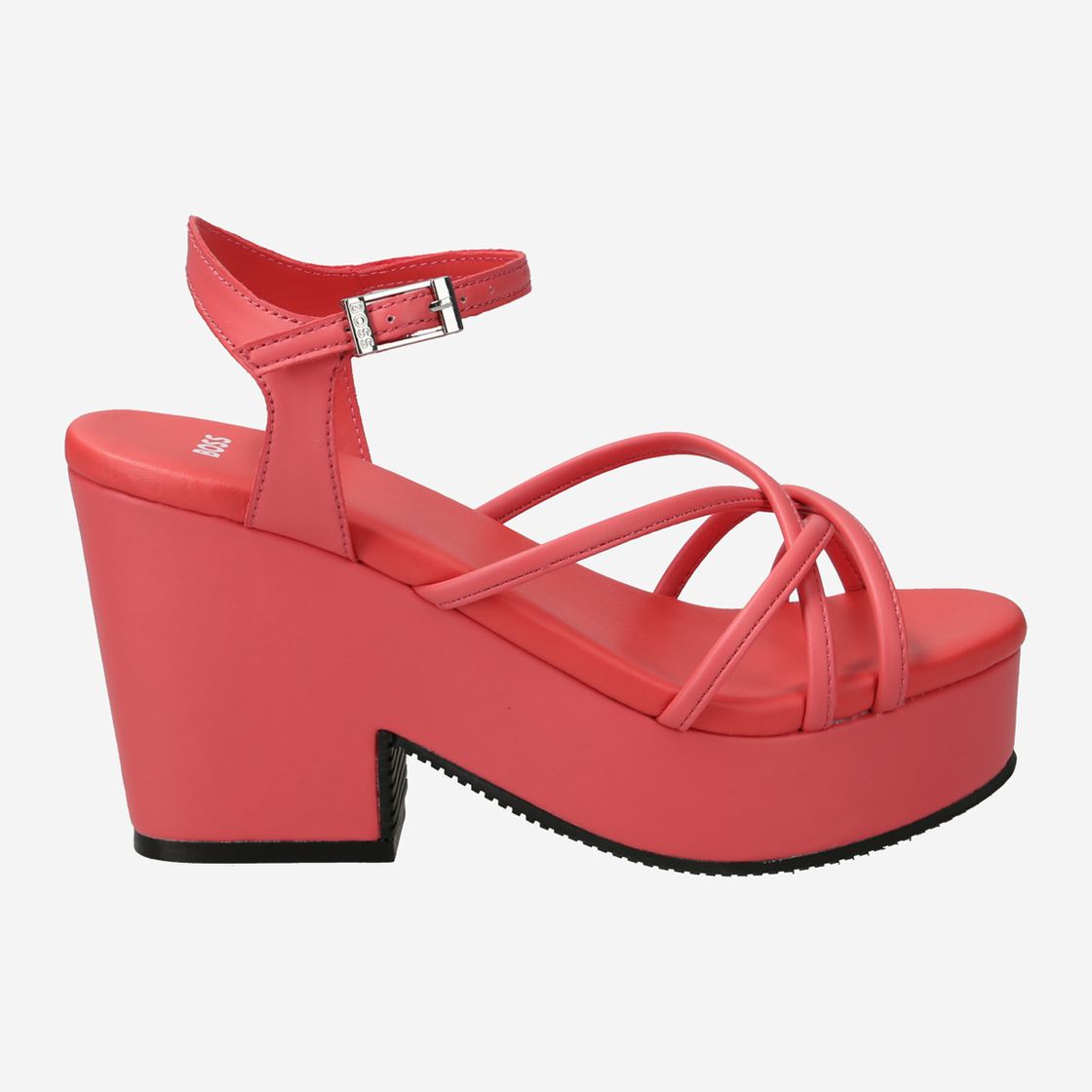 Boss CATE WEDGE SANDAL - Pink - Front View