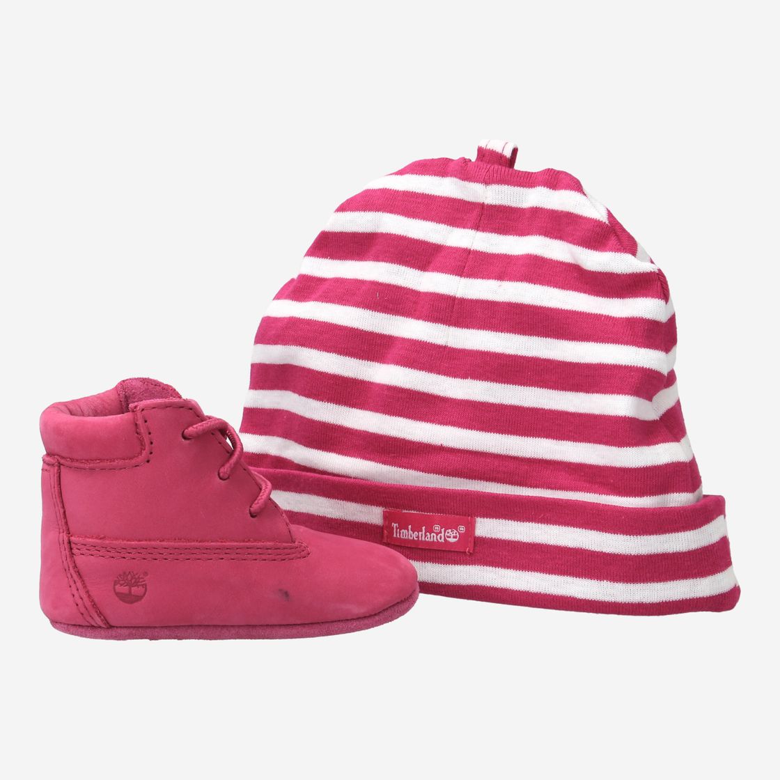 Timberland A6129 Crib Bootie with Hat VIV - Pink - Back view