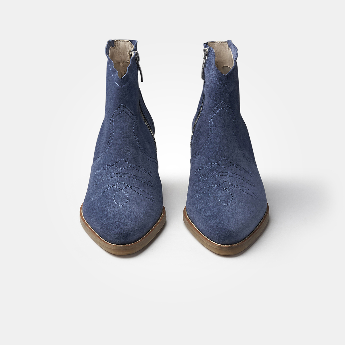 Blue suede ankle boots uk online