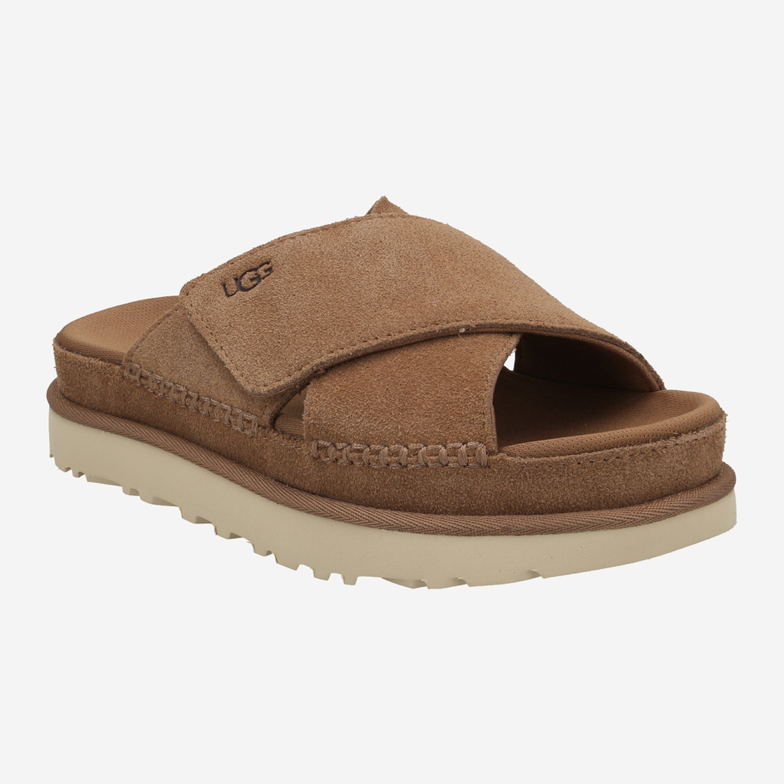 UGG australia GOLDENSTAR CROSS SLIDE - Brown - Front view