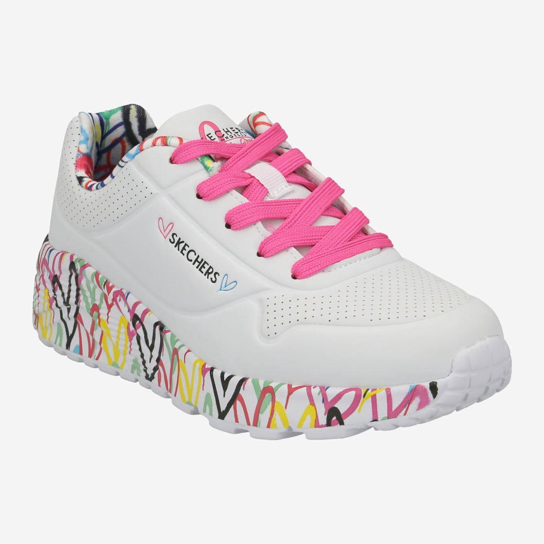 Skechers UNO LITE - LOVEY LUV - White,Combined - Front View