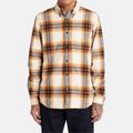 Timberland A6GKH LS Heavy Flannel Plaid W - Brown / Mustard Yellow - Front View