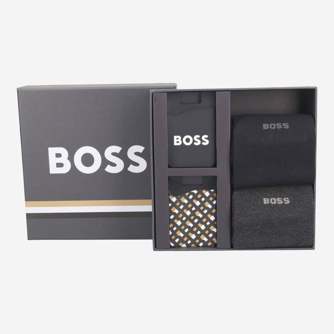 Boss 2P RSGIFTSET CARD CC - Black, Combined - Front View