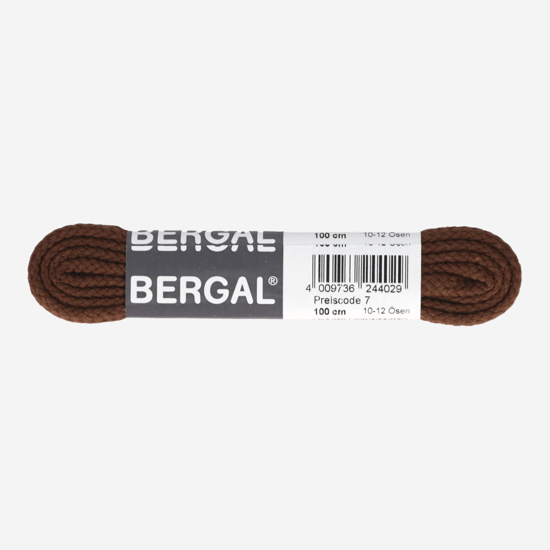 Bergal 8824 056 Cord laces - brown, dark - front view