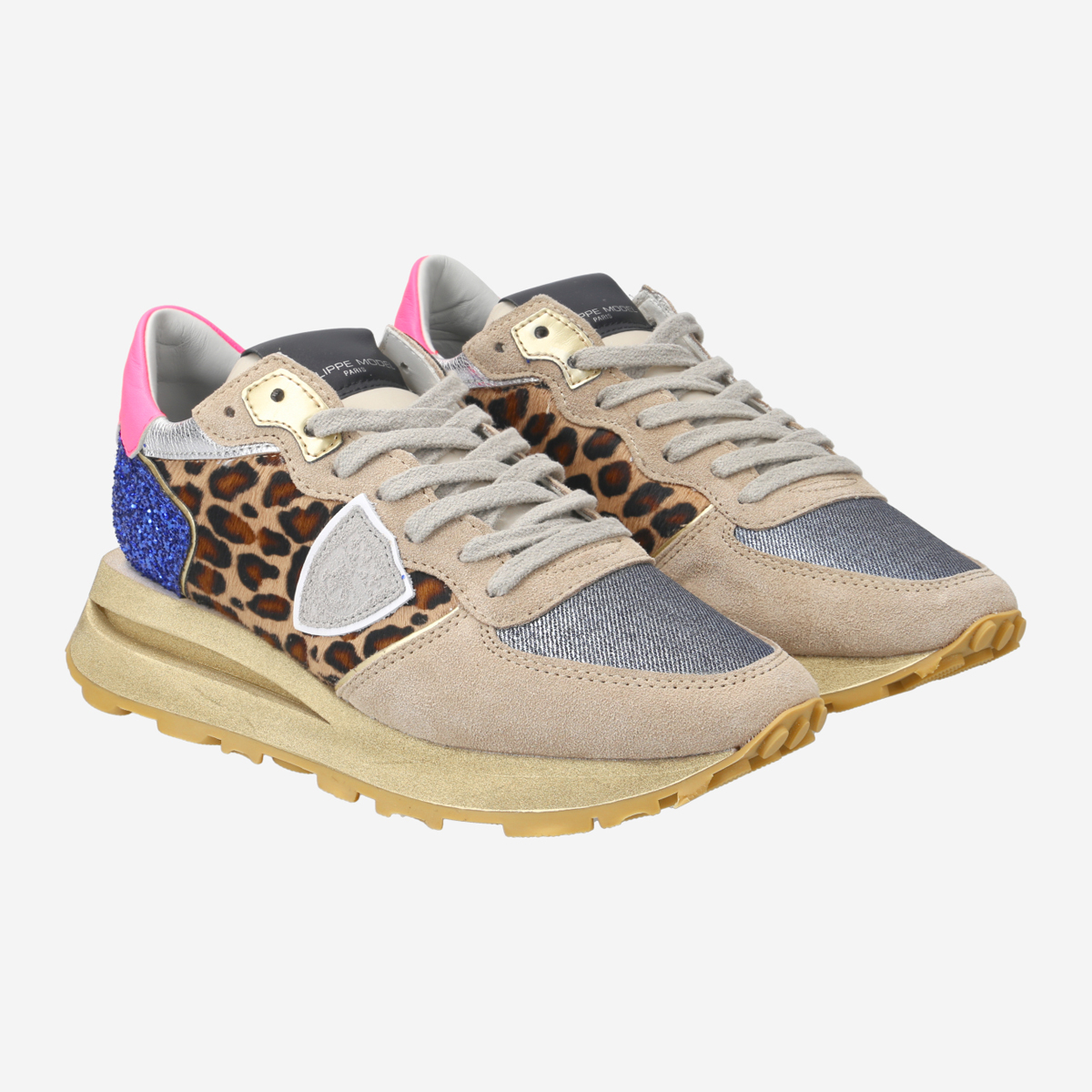 Philippe fashion model leopard sneakers