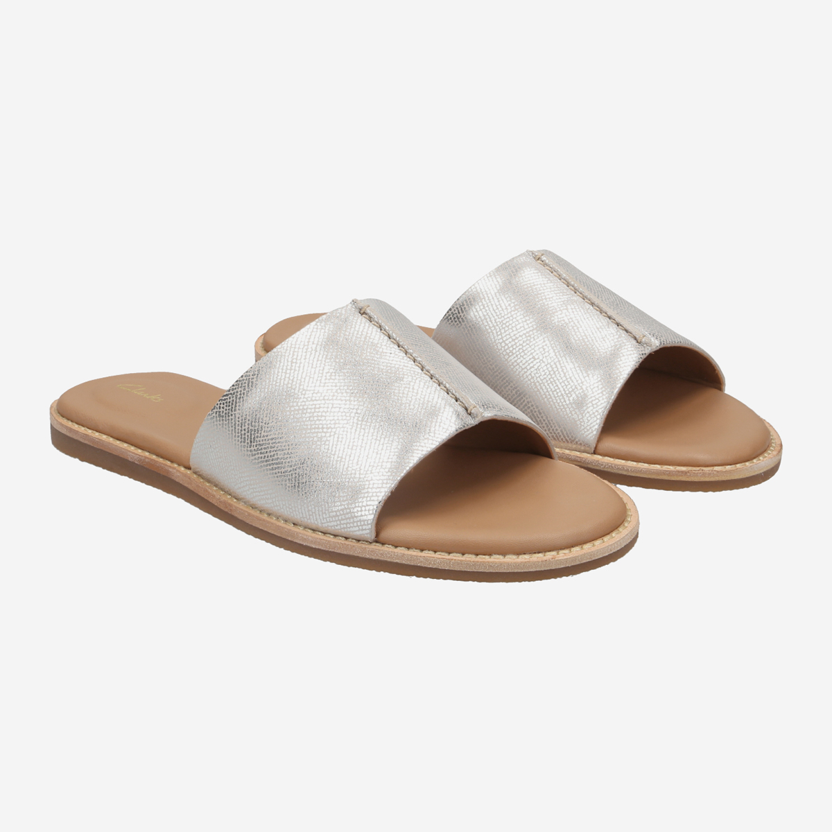 Clarks silver sandals online