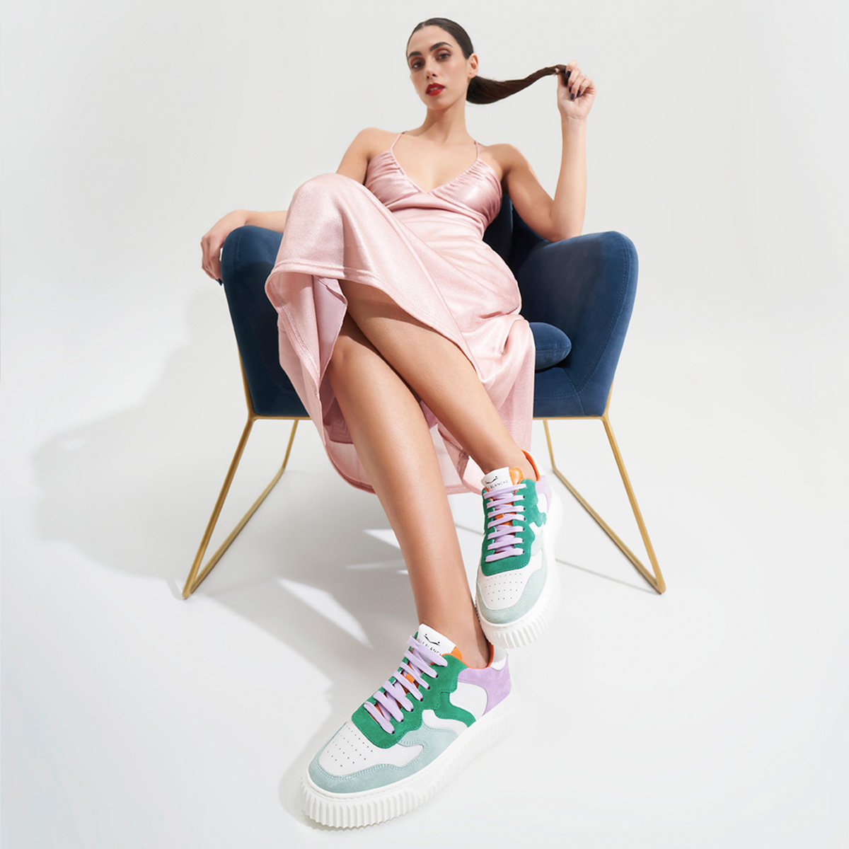 Voile Blanche 0012017528.04.2B97 LAURA Sneakers in green combined