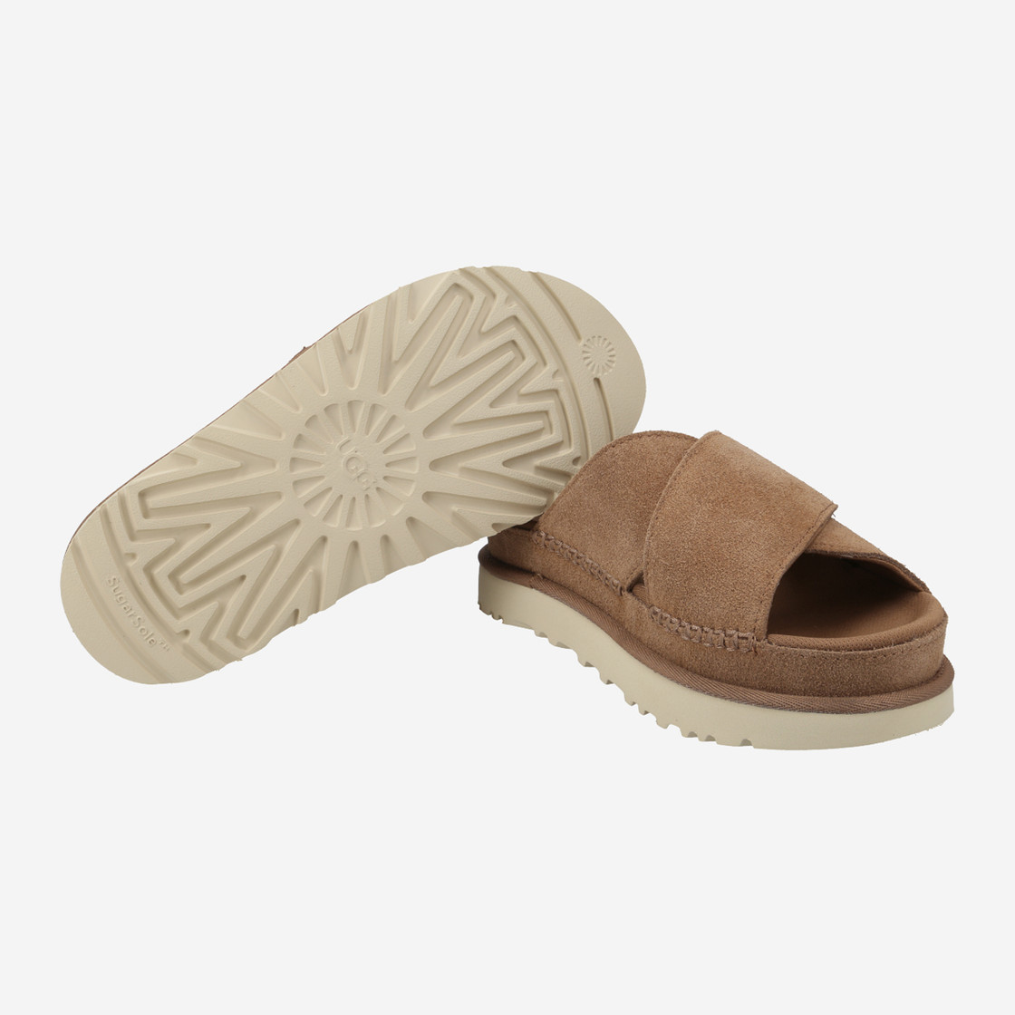 UGG australia GOLDENSTAR CROSS SLIDE - Brown - Top view