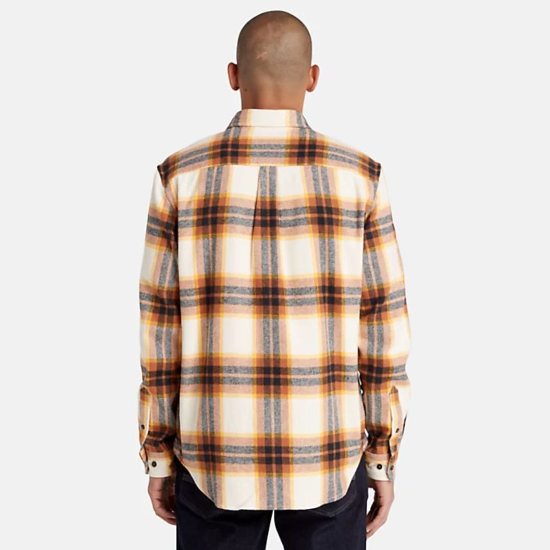 Timberland A6GKH LS Heavy Flannel Plaid W - Brown / Mustard Yellow - Top View