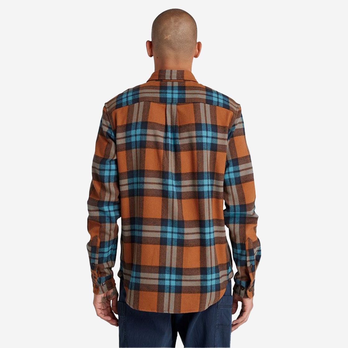 Timberland A6GKH LS Heavy Flannel Plaid A - Colorful/ Cognac/ Blue - Top view