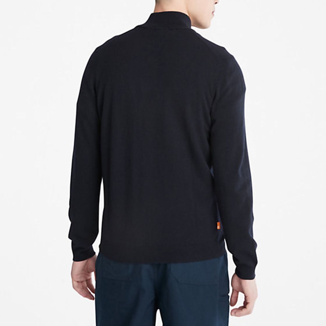 Timberland A2BF6 Merino 1/2 Zip Sweater D - Blue - Top View