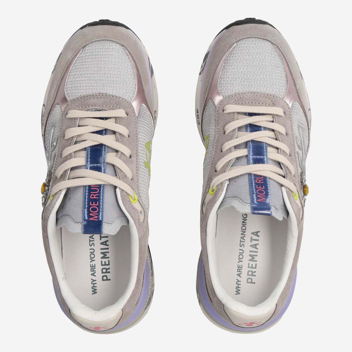 スニーカー Premiata MOERUND SNEAKERS Premiata Moe Run D Beige/White for Women MOERUND-6340