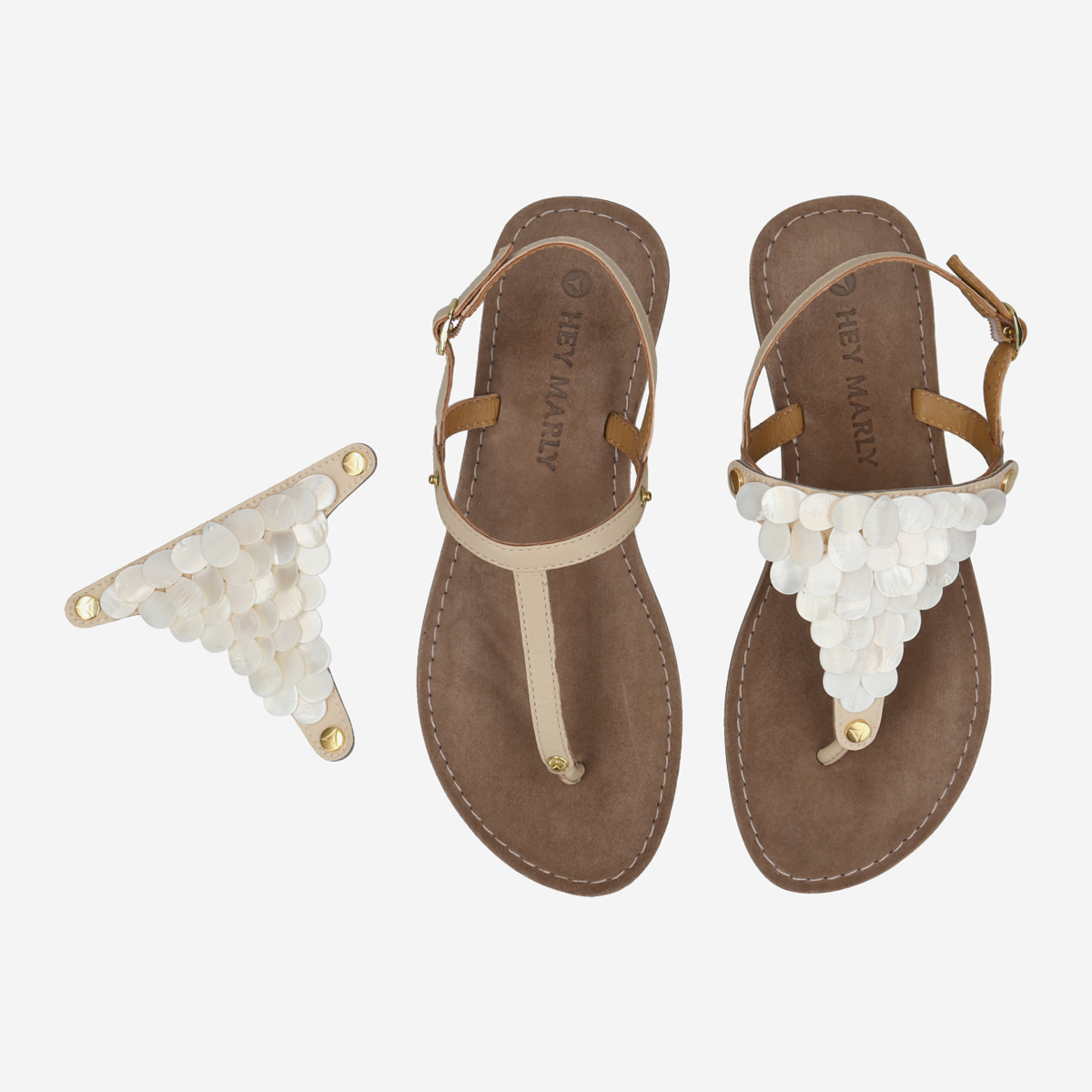 Hey Marly Sandalen, store Taupe,