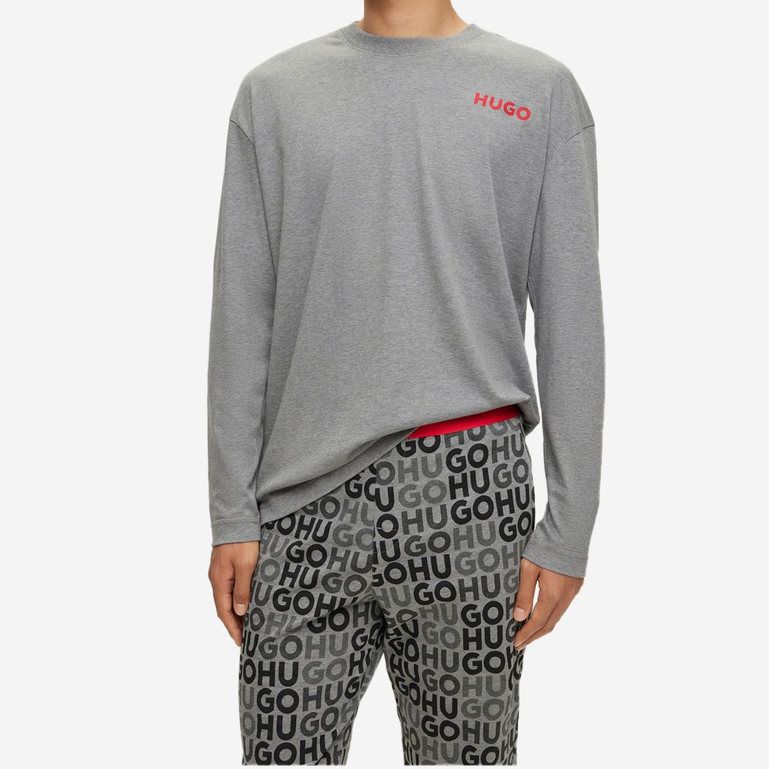 HUGO MONOGRAM LONG SET - Grey - Rear View