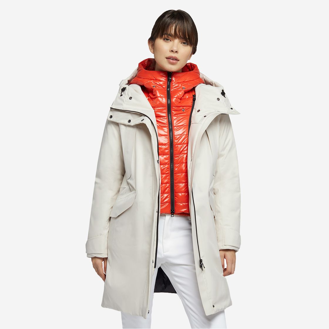 Geox GENDRY LONG PARKA - White - Sole