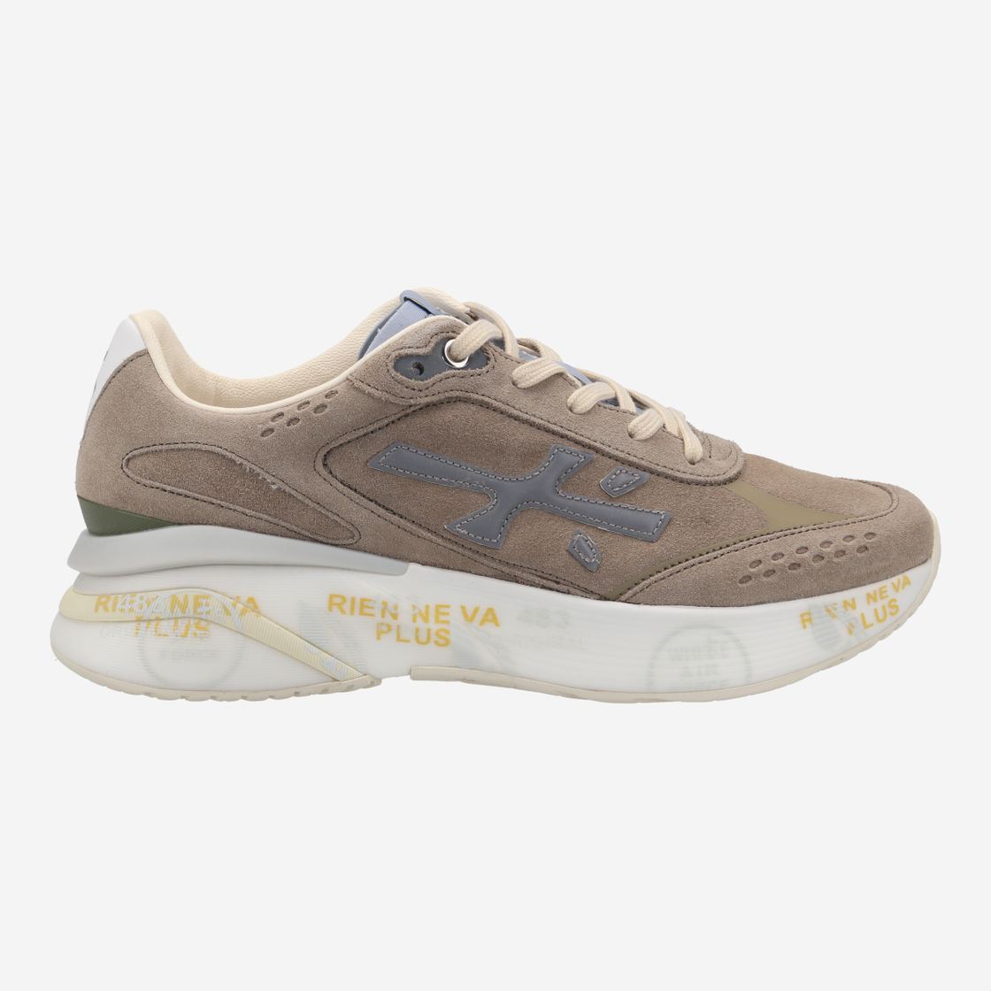 Premiata MOERUN - Brown/ Beige / Olive green - Back view