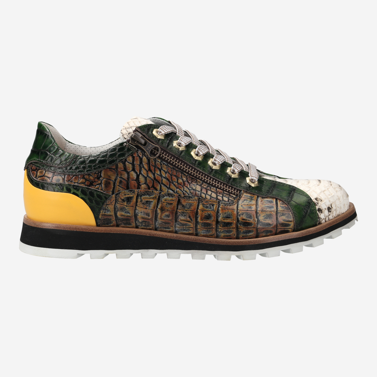 Lorenzi 9634 TROPEA LATTE VERDE Sneakers in green combined buy online