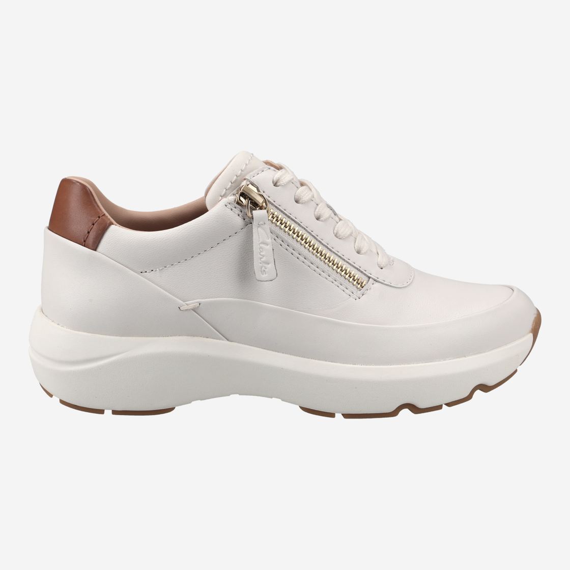 Clarks Tivoli Zip - White - Back view