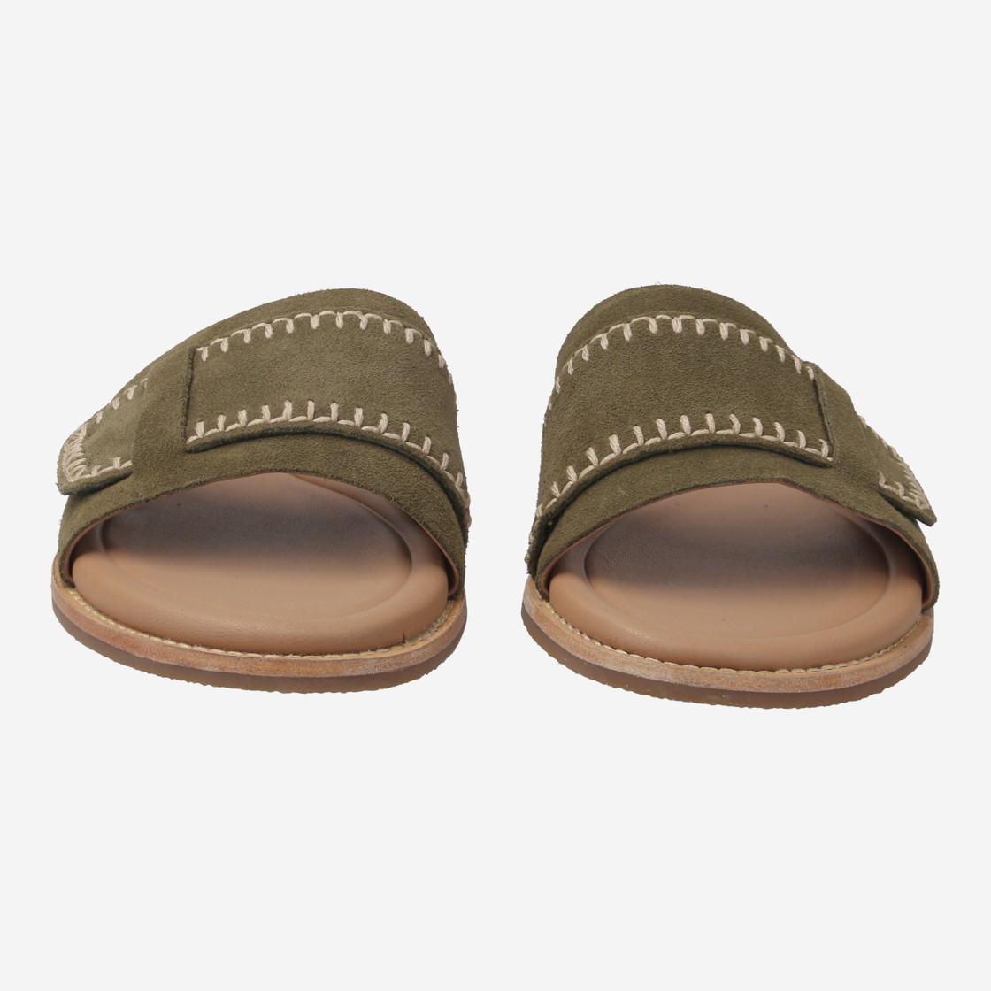 Clarks Maritime Mule - Green/ Olive - Front view