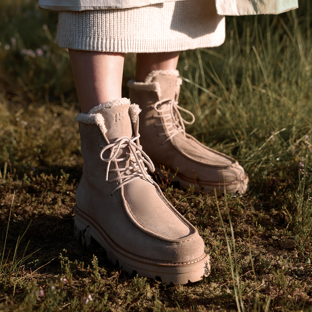 Paul Green 8194-006 Lace-up boots in beige buy online