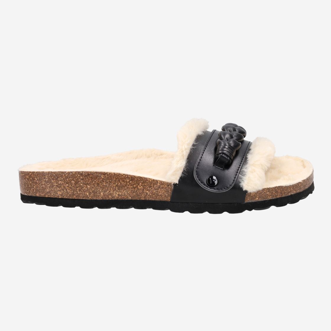 Hey Marley CASUAL CORK FUR - Black - Back view