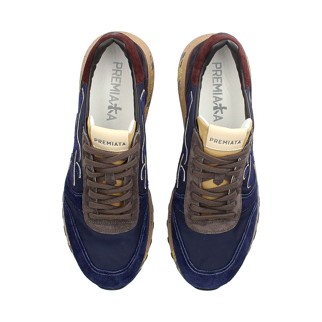 Premiata MICK - Blue, combined - Back view