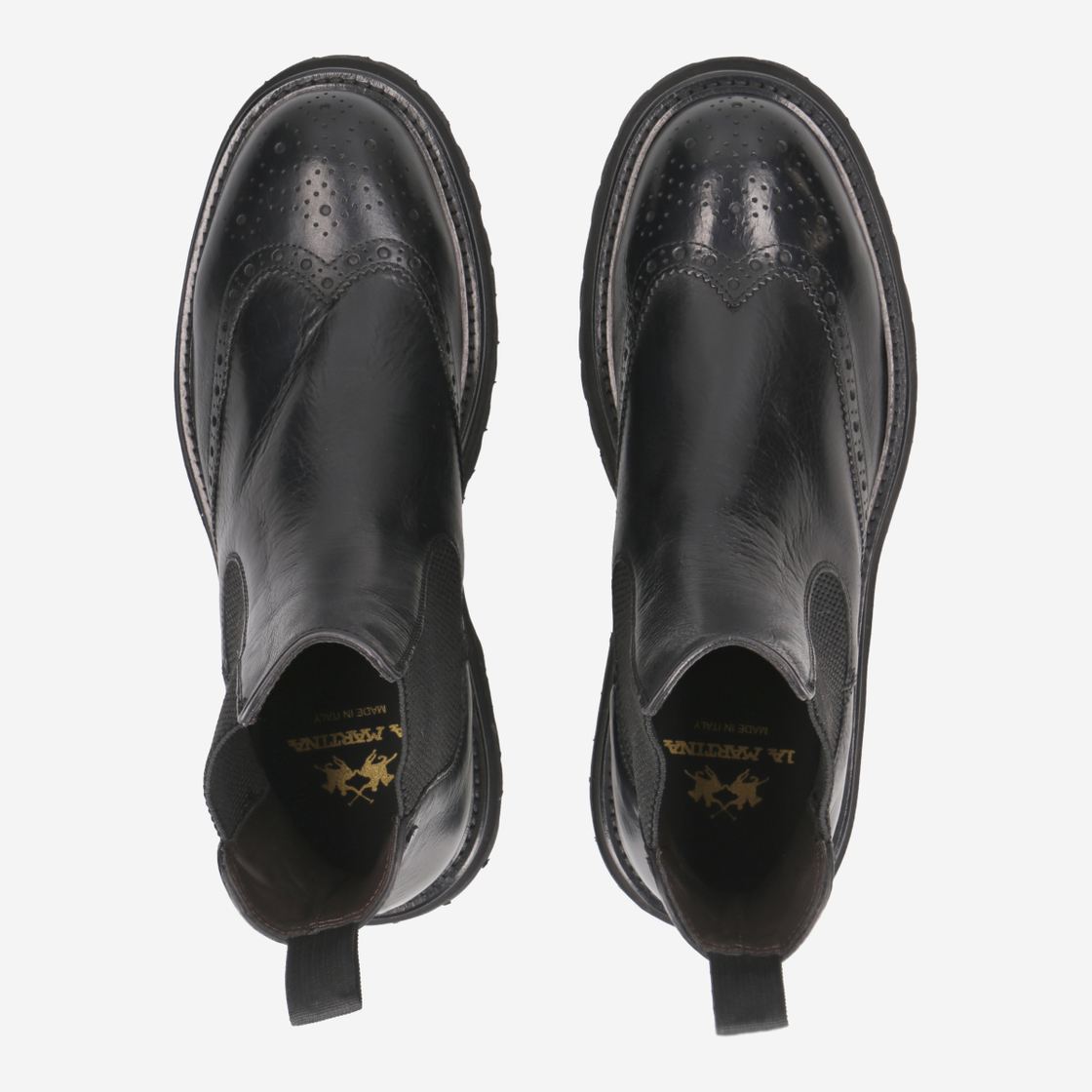 La Martina LONDON CHELSEA BROGUE - Black - Back view