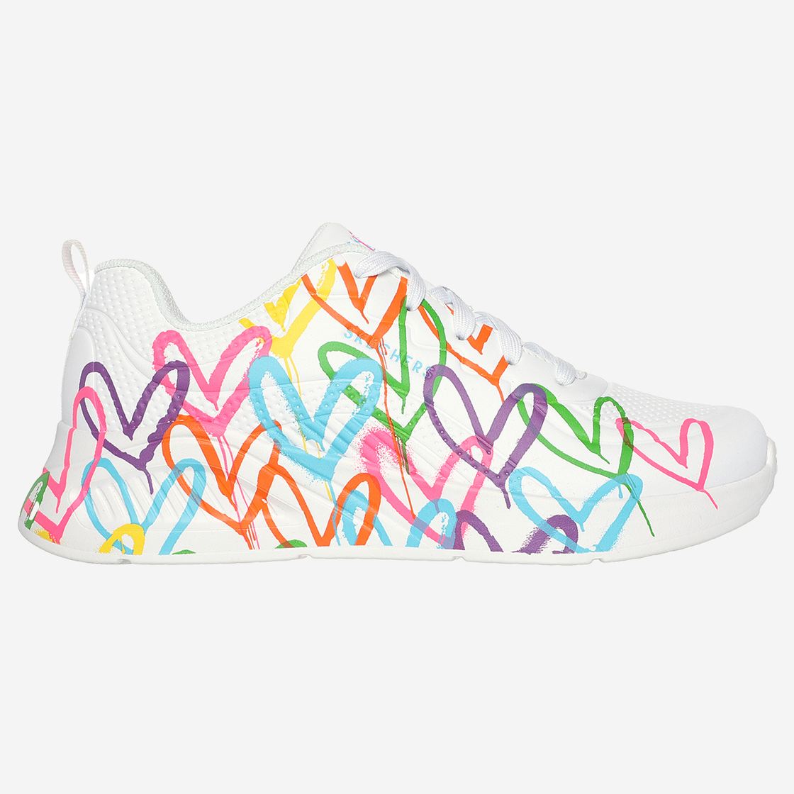 Skechers UNO LITE HEART HEARTS - White, combined - Back view